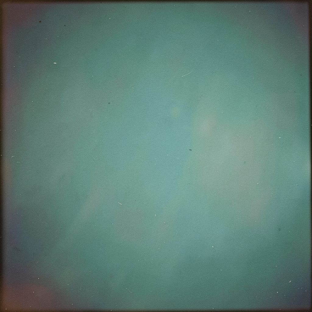 Soft teal and cream analog film photograph with visible grain, showing a calm, wellness-oriented mood